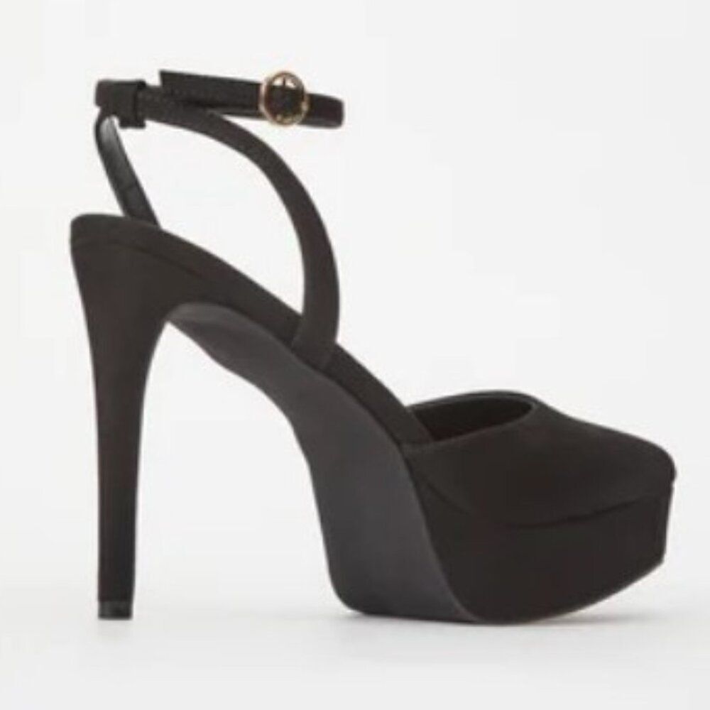 Sexy Size 12 Black Ankle Strap Platform High Heel Pumps By ShoeDazzle. - Picture 3 of 9